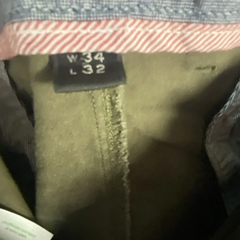 J. Crew 770 Straight Fit Stretch Chino Pants Men's 35x31 Green Casual Preppy